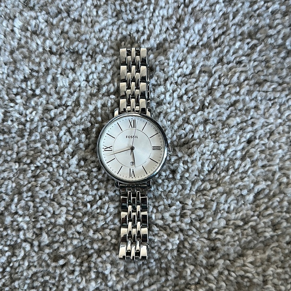Silver Fossil Watch - women’s